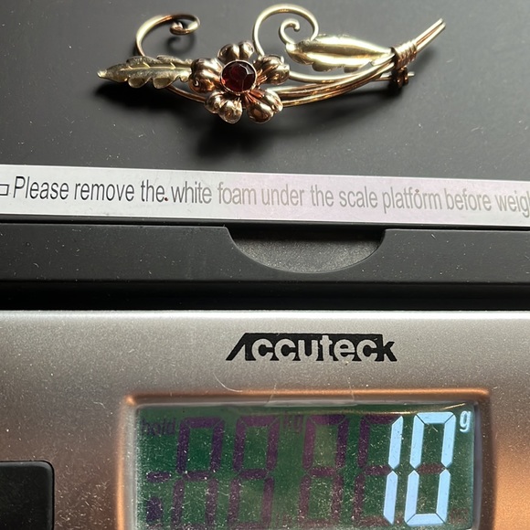 Vintage sterling brooch w/ rose, green & yellow gold plate - signed Walter Lampl - Picture 8 of 8